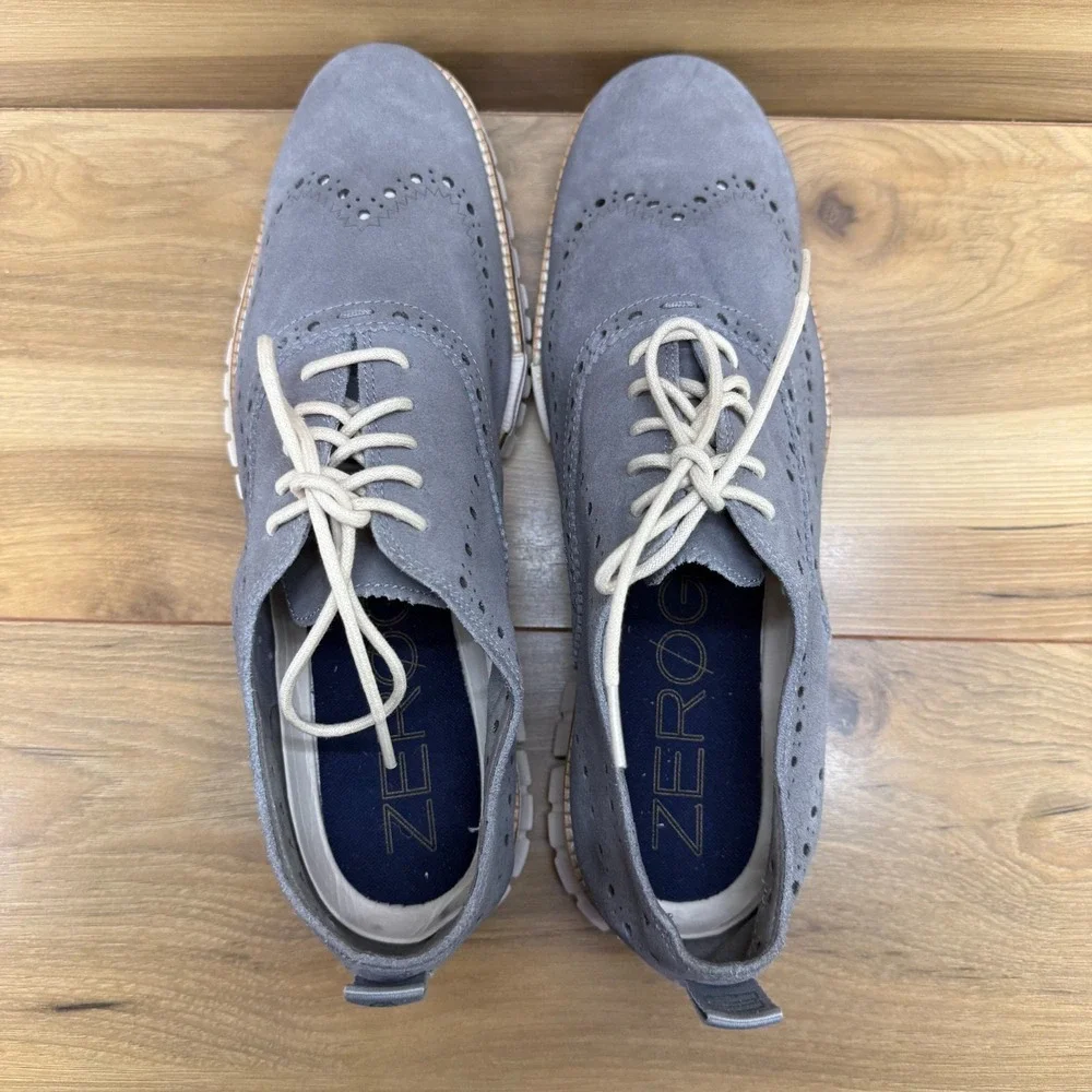 Cole Haan Zero Grand Remastered Oxfords Mens 11 M Gray Suede Business Casual